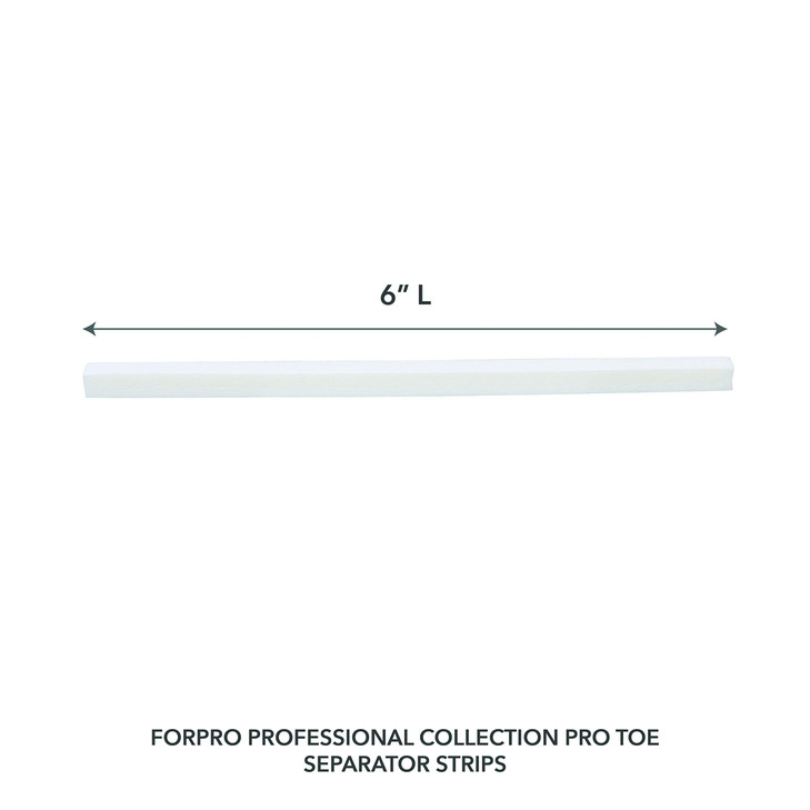 ForPro Toe Separator Strips, Individual Pedicure Toe Separators, 6 L, White, 100-Count