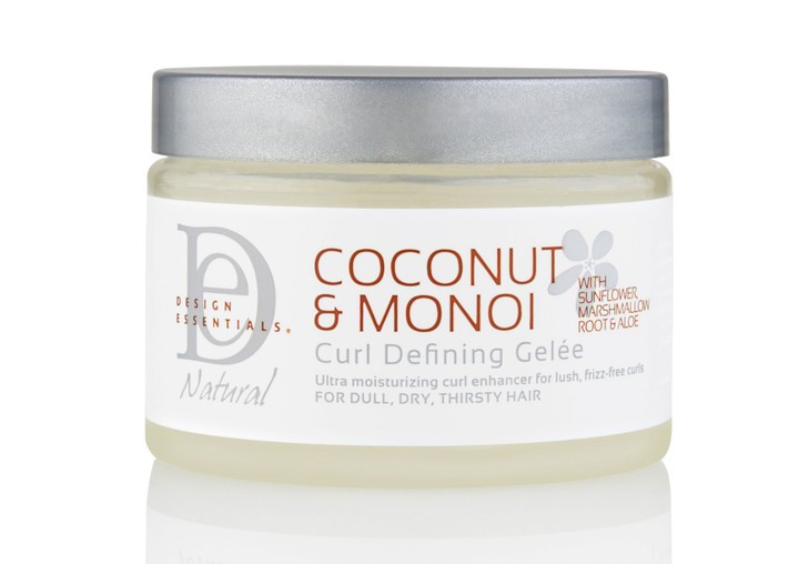Design Essentials Natural Coconut Monoi Curl Defining Gele with Sunflower Oil Lightweight Frizz Control for Curly Coily