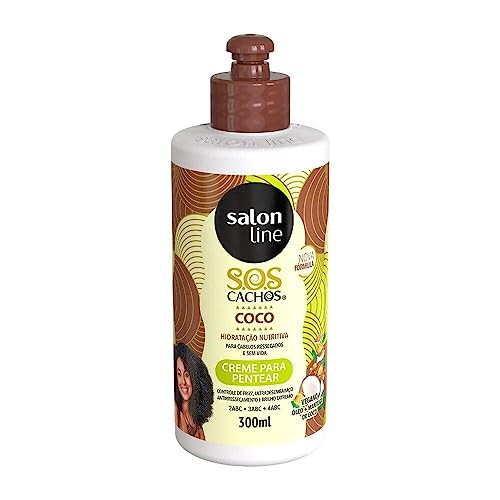 Salon Line Hair Conditioner Coconut Combing Cream 1014 Fl Oz SOS Curls Treatment Collection 300 Ml