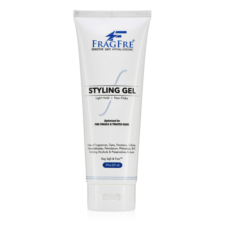 FRAGFRE Light Hold Hair Gel Fragrance Free 8 oz Lightweight Styling Gel for Fine Fragile and Weakened Hairs Paraben Free