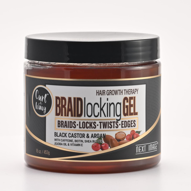 NEXT IMAGE Braid Locking Gel Black Castor Argan 16 oz