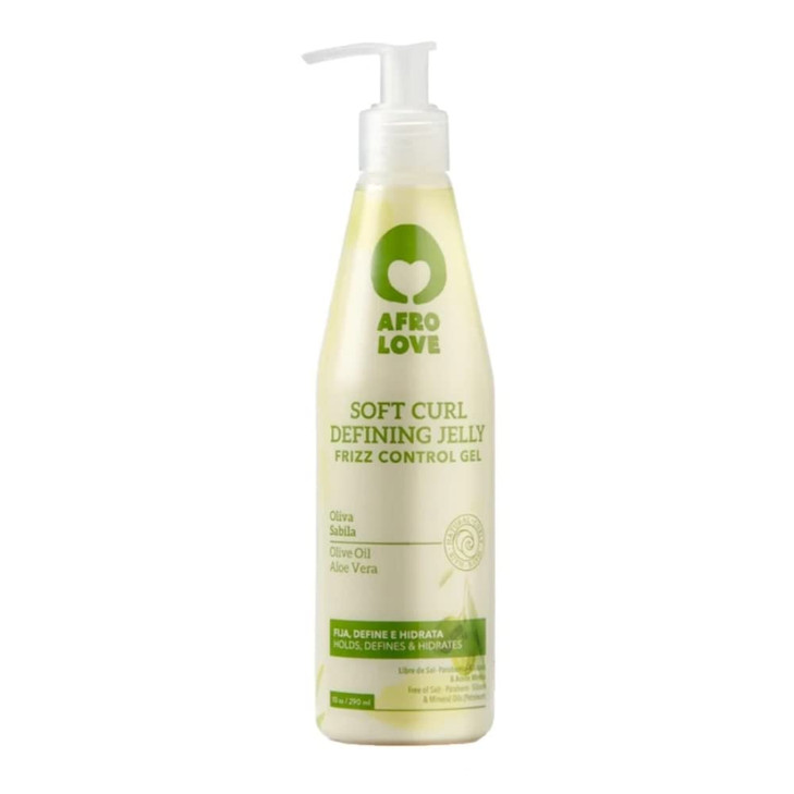 Afro Love Soft Curl Defining Jelly 10oz Frizz Control Gel for Softer Hydrated Curls Holds Defines Adds Shine Free from P