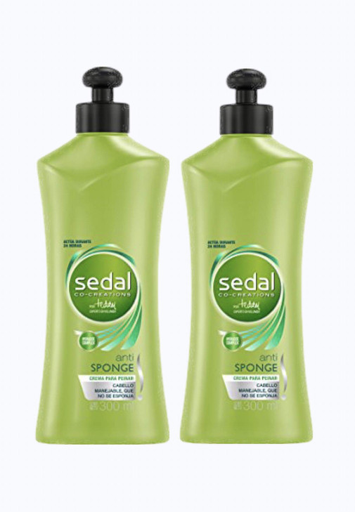 Sedal Anti Sponge con Hydracate Complex Crema para Peinar 300 ml 2 pack