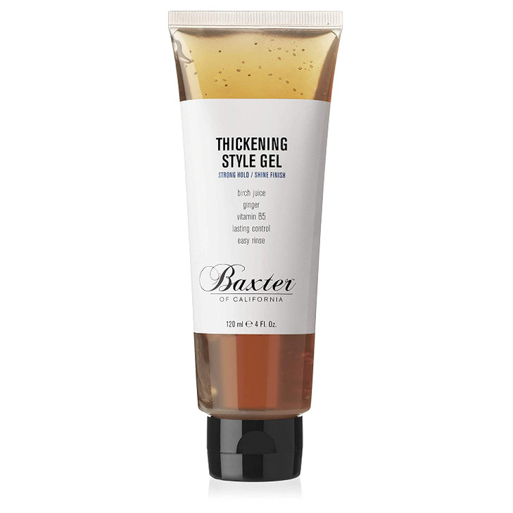 Baxter of California Thickening Style Gel for Men Strong Hold and Shine Finish Lasting Control Easy Rinse Birch Juice Gi