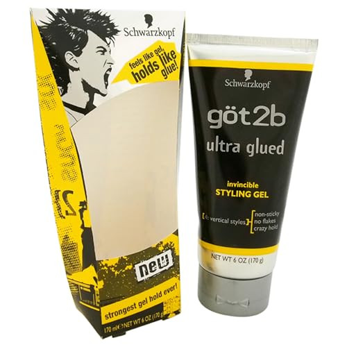 Got2b Ultra Glued Invincible Styling Hair Gel 6 Ounces Pack of 2