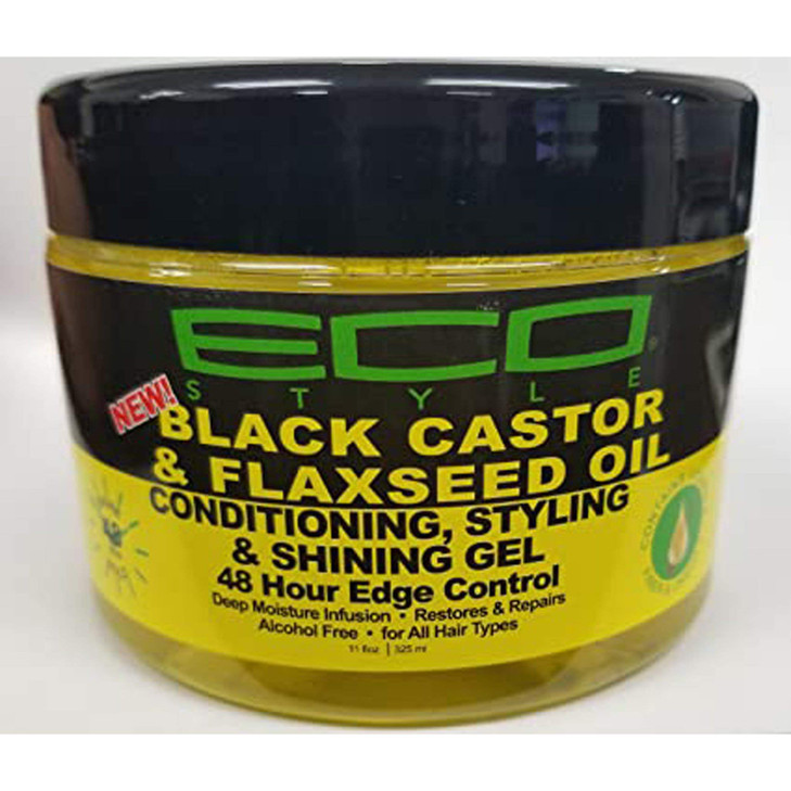 Ecoco Eco Style Black Castor Oil Flaxseed Oil 48 Hour Edge Control 11 Ounce