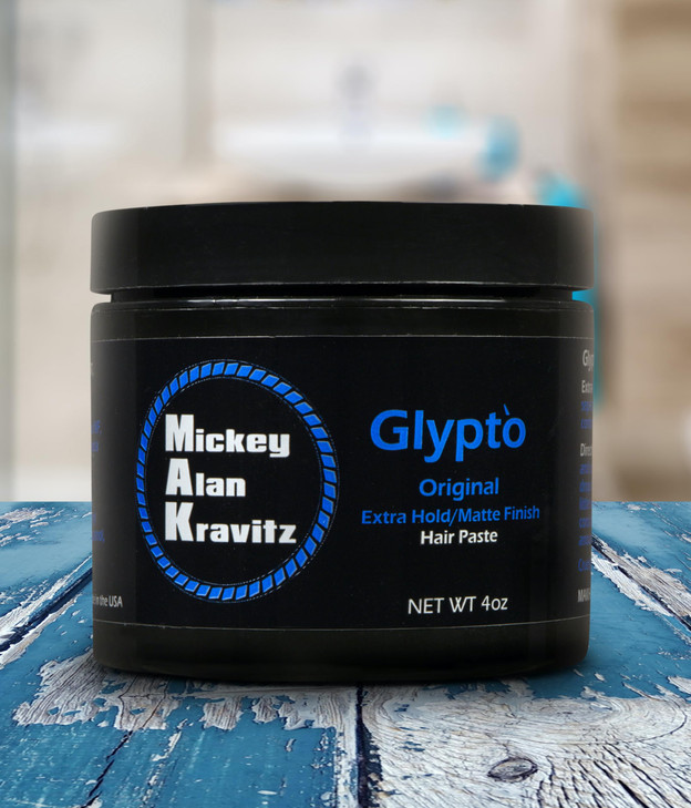 Mickey Alan Kravitz Glypto Blue the original concentrated extra hold sculpting hair paste matte finish water base non co