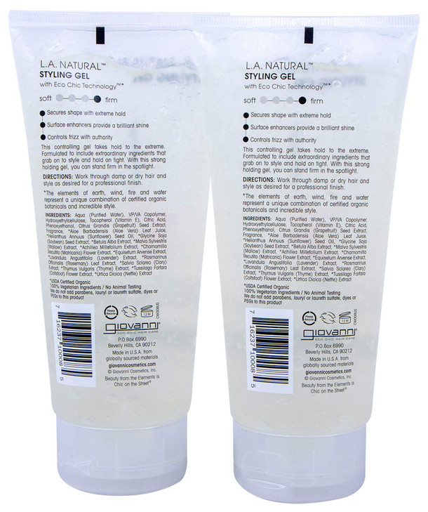 Eco Chic LA Natural Styling Gel 68 Oz 2Pack