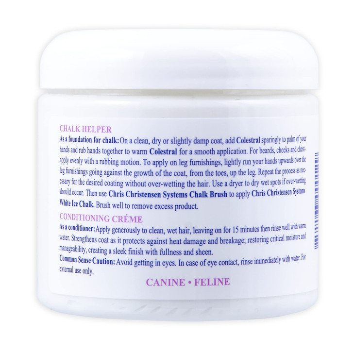 Chris Christensen Colestral Chalk Helper Conditioning Crme Groom Like a Professional Restores Moisture 16 oz Jar