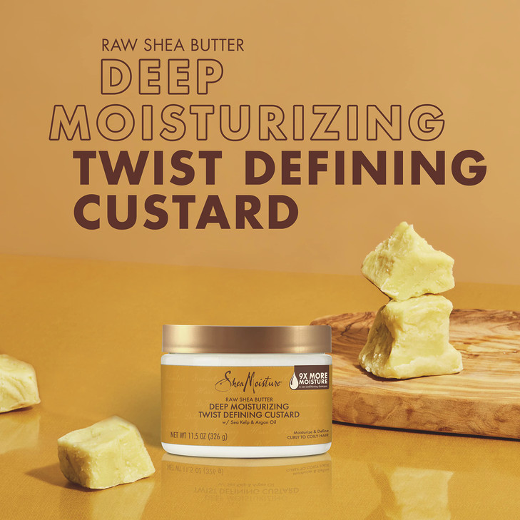 SheaMoisture Raw Shea Butter Deep Moisturizing Twist Defining Custard To Moisturize and Define Your Curls 115 oz
