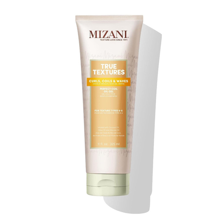 Mizani True Textures Perfect Coil Oil Gel Curly Hair Gel for Wash and Go Styles with Olive Coconut Oil Anti Frizz Silico