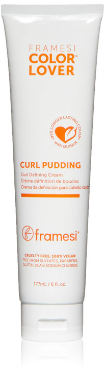 FRAMESI Curly Hair Care Color Lover Curl Pudding Styling Cream Curl Defining Cream Separates Curls Tames Frizz 6 fl oz V
