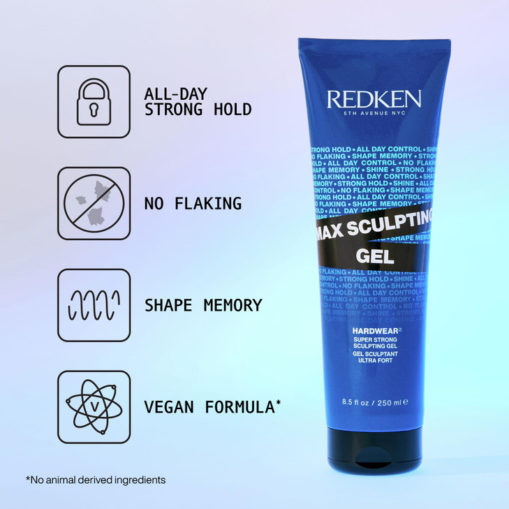 Redken Max Sculpting Gel For All Hair Types Provides Body High Shine Finish With LongLasting Shape Memory FlakeFree Cont