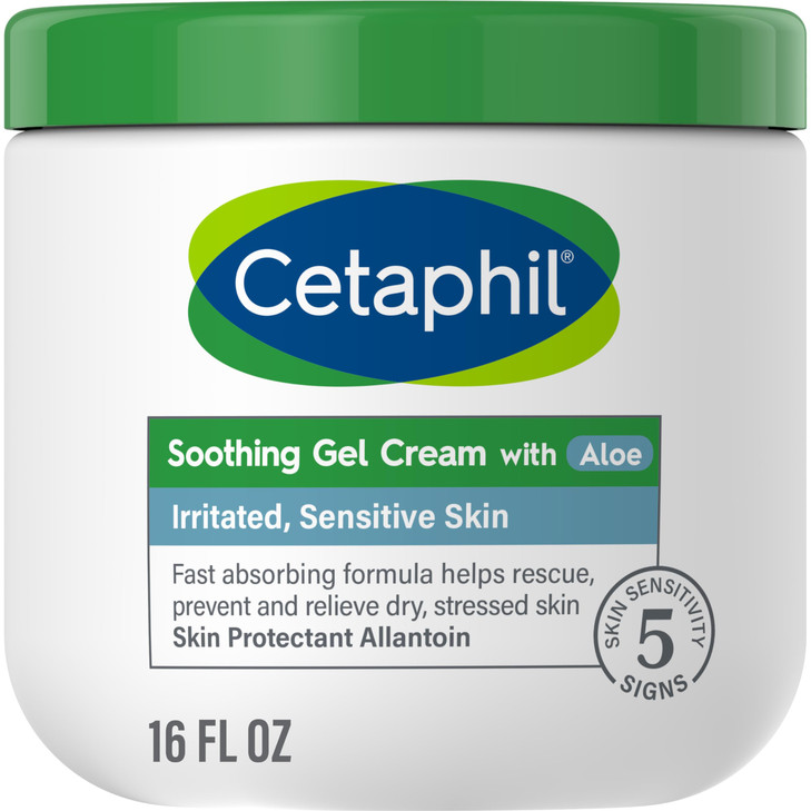 Cetaphil Soothing GelCream with Aloe Instantly Soothes and Hydrates Sensitive Skin Fragrance and Paraben Free 16 oz