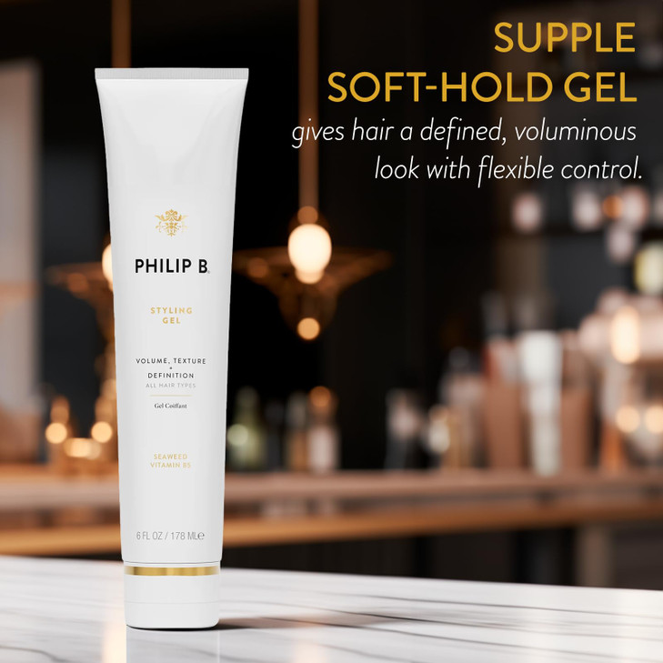 PHILIP B Styling Gel 6 oz 178 ml SoftHold Hair Gel Enhances Body and Texture for Definition and Curl