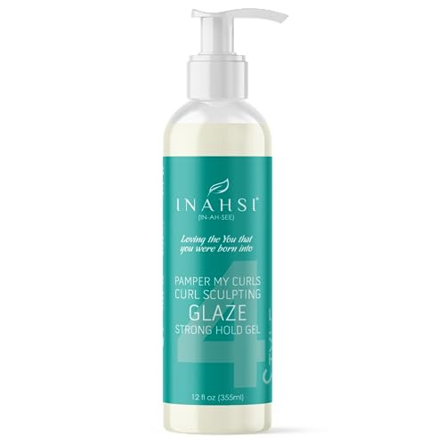 INAHSI Pamper My Curls Curl Sculpting Glaze Strong Hold Gel Hair Styling Product for Men Women Kids with Curly Hair 12 o