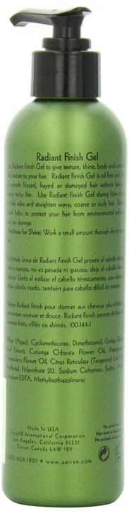 Zerran Radiant Finish Hair Gel 8 Ounce