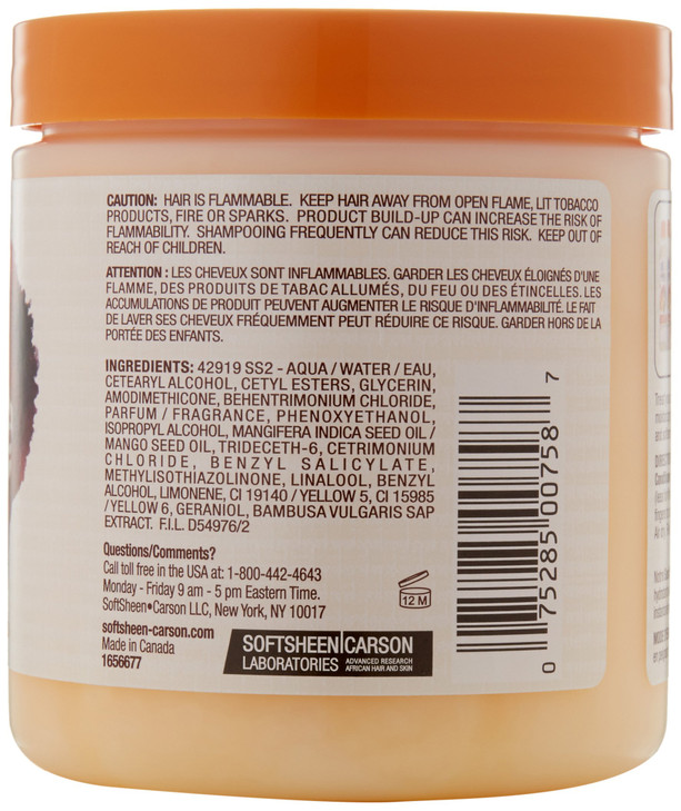 SoftSheenCarson Dark and Lovely Au Naturale Curly Hair Products Coil Moisturizing Souffle Mango Oil Bamboo Milk Defines