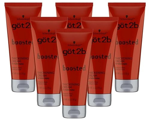 Got 2B Boosted Hair Thickening Cream for Fuller Styles Medium Shine Medium Hold 6 Ounce 6 Pack