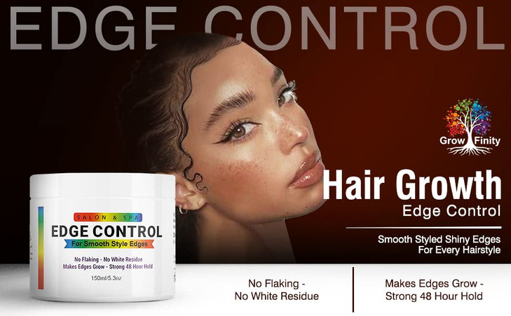 GrowFinity Hair Growth Gel with Biotin and Argan Oil for Rapid Growth Strong 48Hour Hold Styling Gel for Edges Extra Lar
