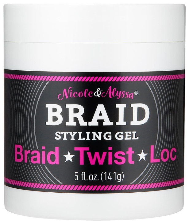 Nicole Alyssa Braiding Gel 5oz No Flakes or Buildup Perfect for Braids Locs Twists Extra Hold Frizz Control Moisturizing