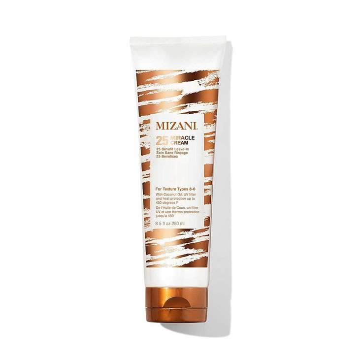 Mizani 25 Miracle LeaveIn Cream Hydrating Curl Cream with Coconut Oil Curl Defining Leave In Conditioner Anti Frizz Heat