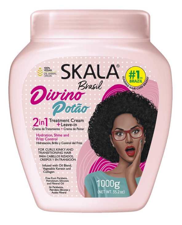 SKALA Brasil Divine Curls 2 in 1 Treatment Cream Moisturizing Hair Cream for Curly and Wavy Hair Can Be Used as Conditio