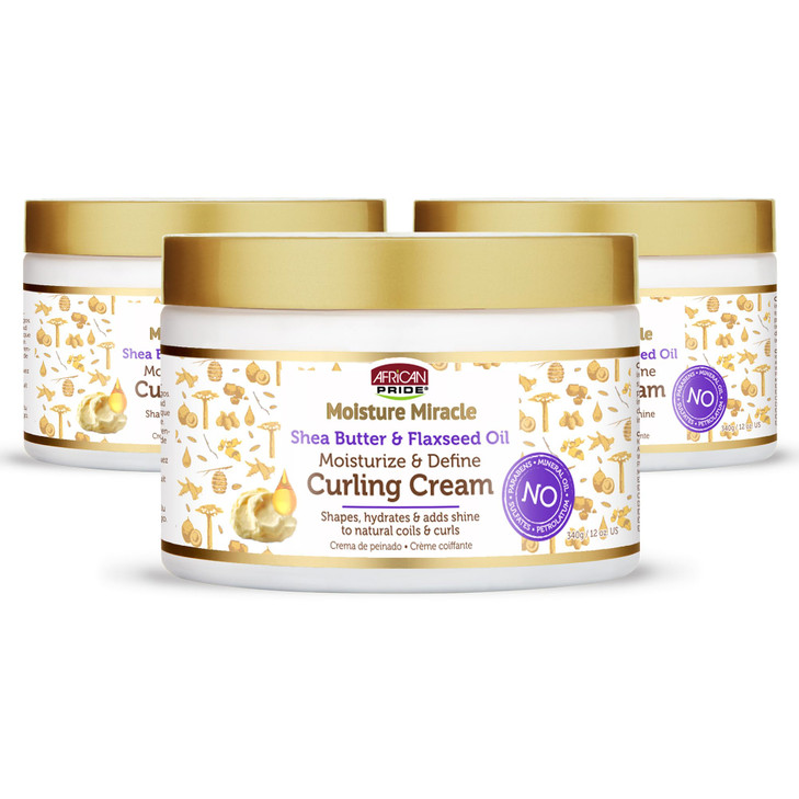 African Pride Moisture Miracle Curling Cream 12 Oz 3 Pack