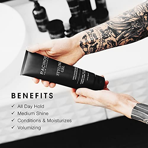 Pacinos Styling Gel Medium Shine All Day Hold Conditions and Moisturizes Hair while Adding Volume and Texture No Dry Fla