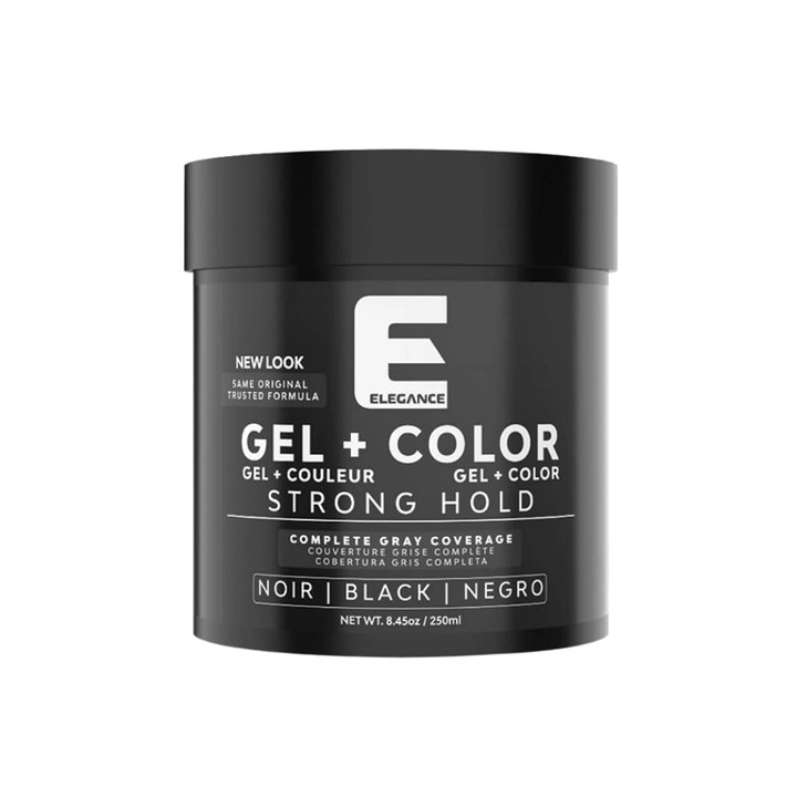 Elegance Black Color Hair Styling Gel Strong Hold 845 Oz