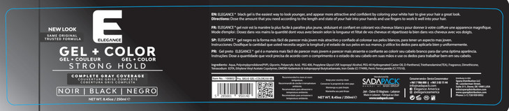 Elegance Black Color Hair Styling Gel Strong Hold 845 Oz