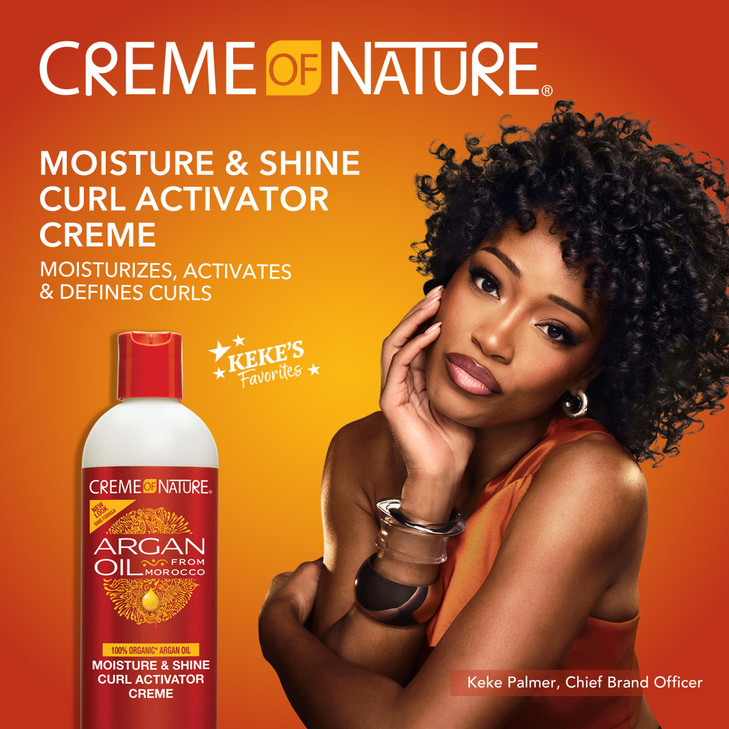 Creme of Nature Moisture Shine Curl Activator Creme Defines Smooths Curls AntiFrizz Hydrating Formula with Argan Oil fro