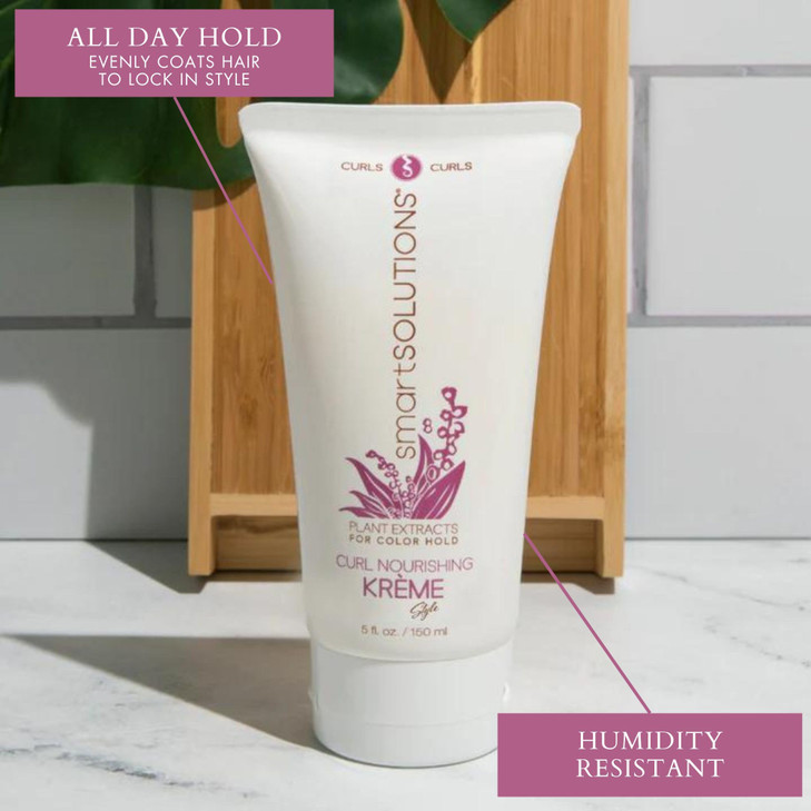 SMART SOLUTIONS Curl Nourishing Kreme 5 oz Curl Defender Defies Humidity Replenishes Nutrients