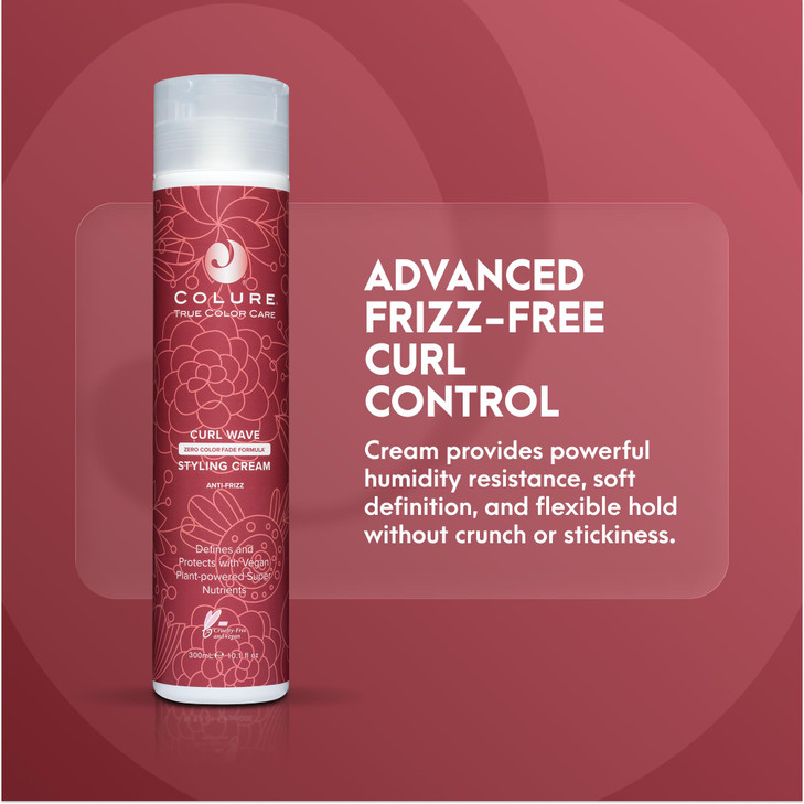 COLURE Curl Wave Styling Cream 10 Fl Oz Anti Frizz Defining Crme for Curly Hair Humidity Resistant Heat Protection