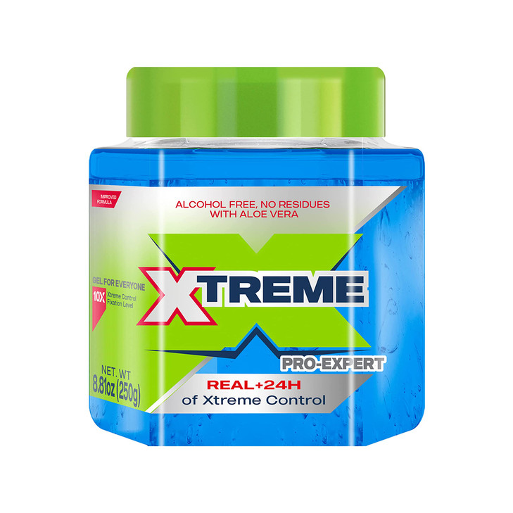 Xtreme ProExpert Blue Styling Hair Gel 24Hours Xtreme Control With Aloe Vera 881 oz Jar Pack of 24
