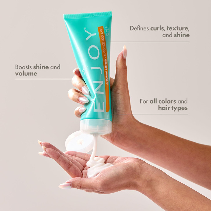 Enjoy Shaping Curly Hair Styling Cream Adds Volume Lightweight Curl Defining Finish AntiFrizz 8 Ounce