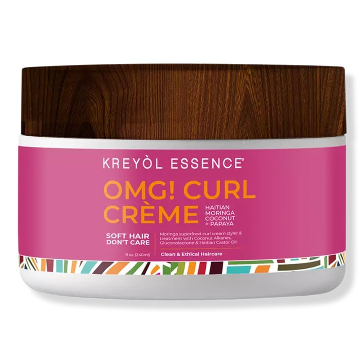 Kreyol Essence 8 Oz Moringa Styling OMG CURL CRME for Soft Curls Healthy Glowing Hair Haitian Moringa Coconut Papaya Hai