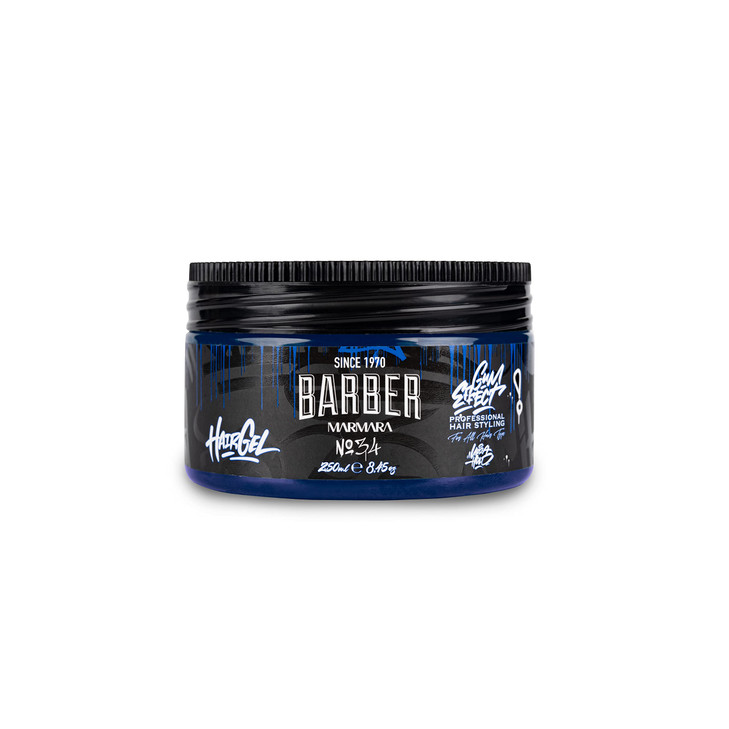 BARBER MARMARA No34 Hair Styling Gel 250 ml Mens Hair Gel Strong Hold No Gluing and No Residue Alcohol Free Fresh Fragra