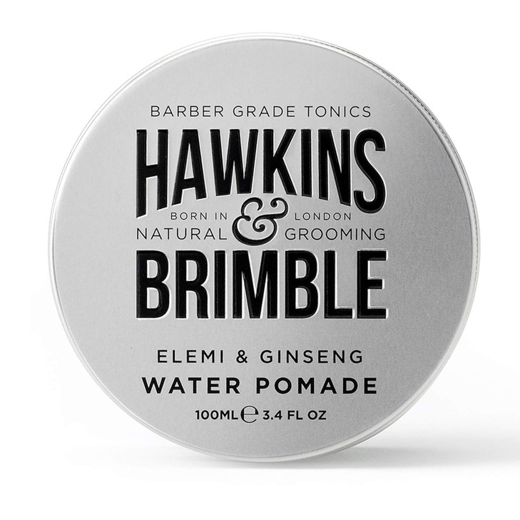 Hawkins Brimble Strong Hold Hair Pomade for Men 100ml WaterBased Formula All Day Firm Hold with Natural Shine Elemi Gins