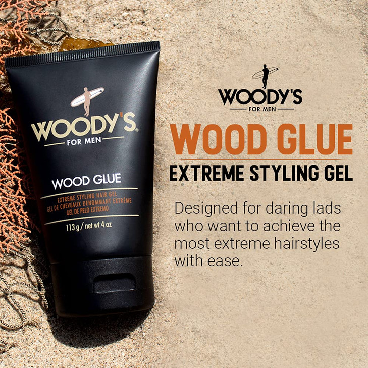 Woodys Wood Glue Extreme Hold Hair Gel for Men Mens Hair Gel Strong Hold NonFlaking High Shine Styling for All Hairstyle