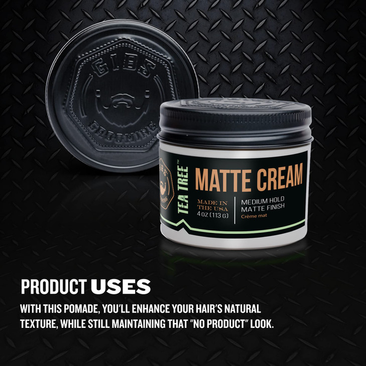 GIBS Tea Tree Matte CreamLightMedium Hold Long Lasting Light Hold Made in USA 4oz