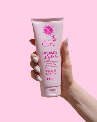 Kozma Curl Cream Styler 676 fl oz 200ml Lightweight Curl Defining Cream for Curly Wavy Hair Moisturizing Styling Cream w