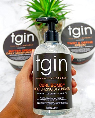 tgin Curl Bomb Moisturizing Styling Gel Frizz Control Curl Defining Moisturizing Hair Gel with Olive Oil Nettle Leaf Cur