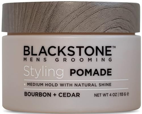 Blackstone Mens Grooming Hair Styling Pomade Medium Hold with Natural Shine Paraben Cruelty Made in USA Bourbon Cedar 4