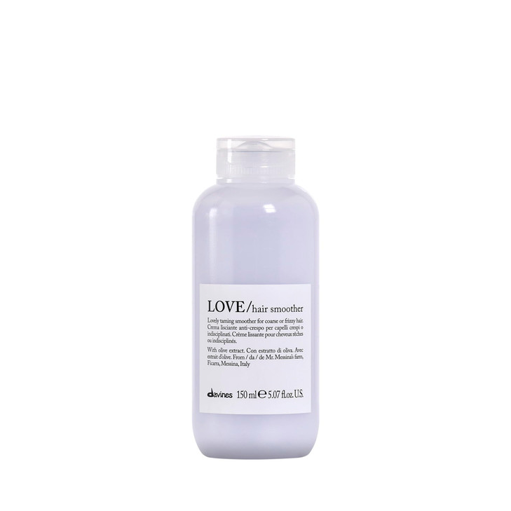 Davines LOVE Hair Smoother Cream Taming LeaveOn AntiFrizz Formula for Wavy Unruly Coarse Hair Moisturizes Smooths Withou