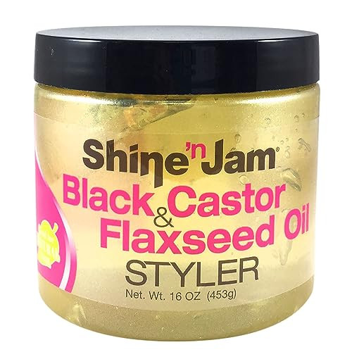 AmPro ShinenJam Castor Oil and Flaxseed Gel Nourishes Tresses and Adds Shine Infused With Vitamin E to Condition All Hai