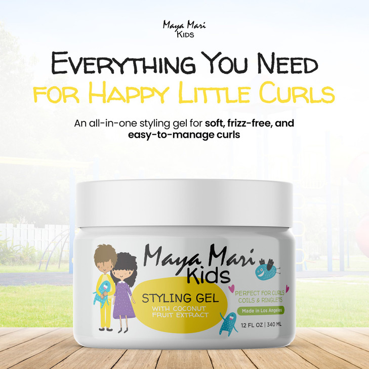 MAYA MARI Kids Hair Styling Gel with Coconut Fruit Extract Safe Gentle Baby Hair Gel for Toddlers SulfateFree Hair Gel f