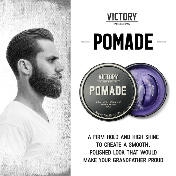 Victory Barber Brand Pomade for Men 31 Ounce Water Based Pomade for Men High Shine Hair Wax for Men Strong Hold Pomade M