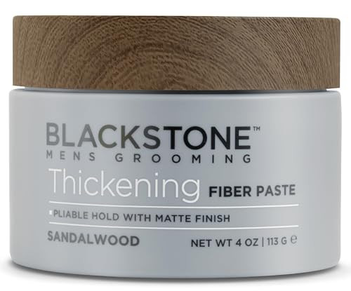 Blackstone Mens Grooming Thickening Fiber Paste Gel for Hair Styling Adds Volume with Pliable Hold Matte Finish Paraben
