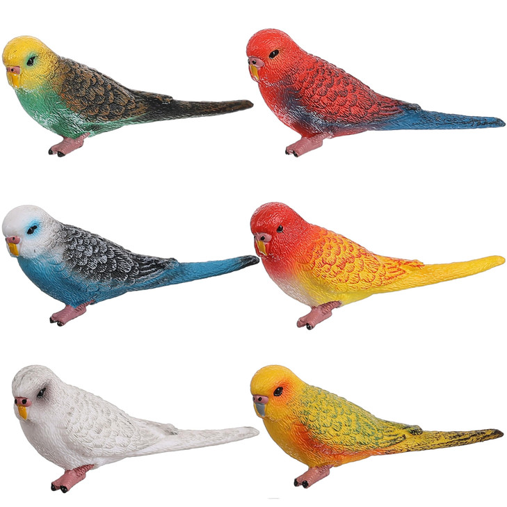 JOKFEICE Birds Figures 6pcs Realistic ParrotToys Animal Figures Set Simulated Plastic Animal Models Toys Kids Educationa